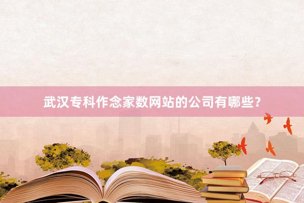 武汉专科作念家数网站的公司有哪些？